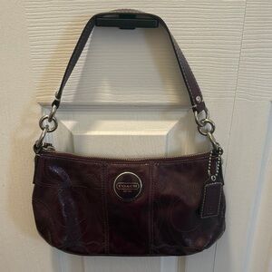 Coach Dark Purple Leather Shoulder Bag
